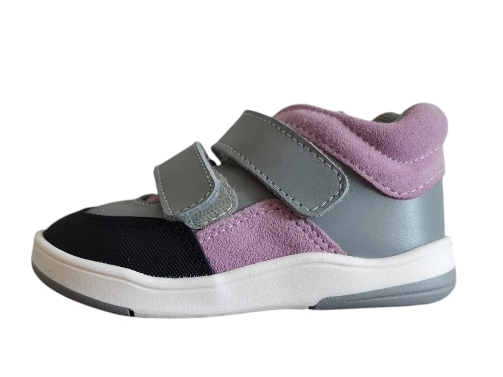 Celoroční barefoot boty Jonap Poppy - šedá/orchid