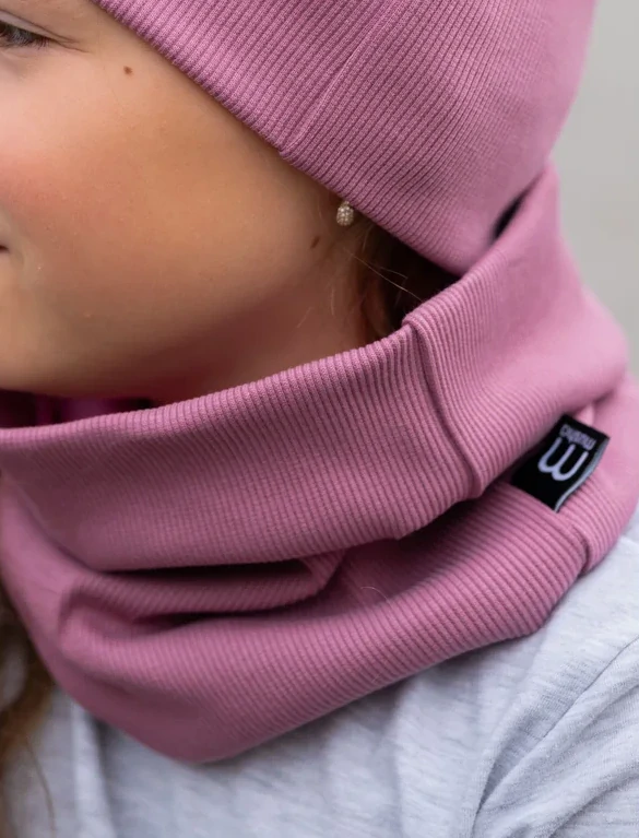 Musha - žebrovaný nákrčník růžová