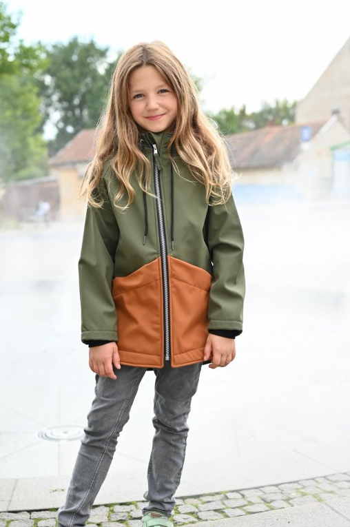 Musha - softshellová bunda khaki+skořice