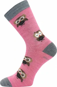 Dětské merino ponožky Voxx Sovik - růžová