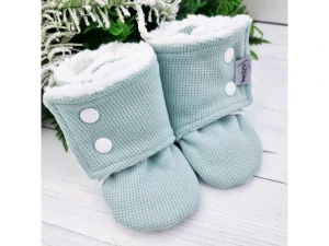 Kulišárny - barefoot capáčky s beránkem wafle Mint