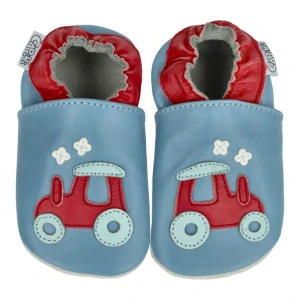 Capiki kožené capáčky - auto/červená