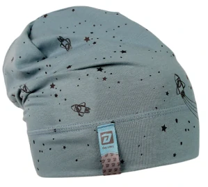Dráče - bavlněná čepice Polo - Zelenomodrý vesmír