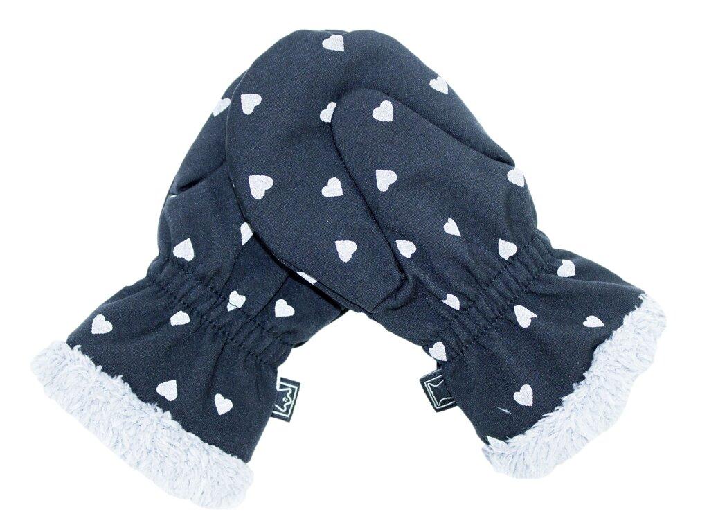 Fantom - softshellové rukavice s kožíškem REFLEXNÍ - srdíčka