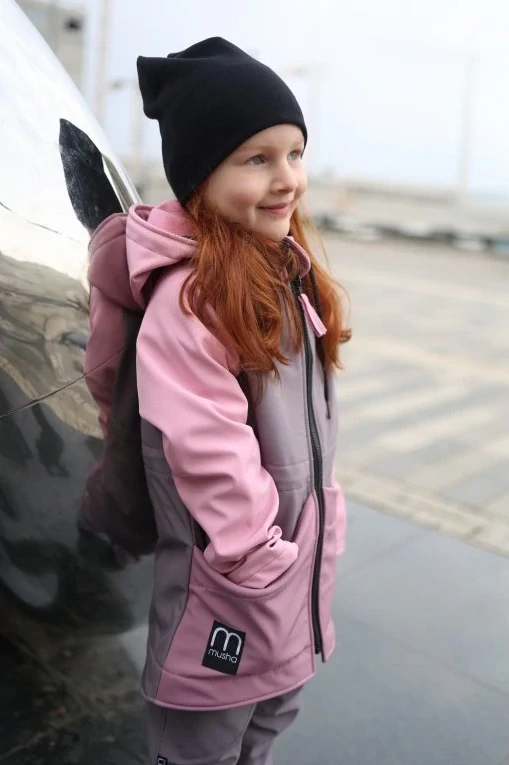 Musha - softshellová bunda 3 barevná (šedá/růžová)