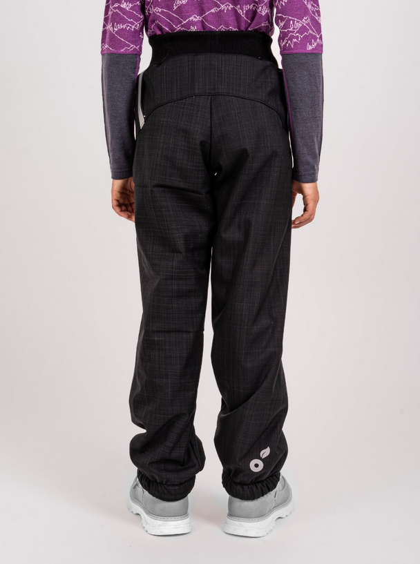 Unuo softshellové kalhoty oteplovačky se sherpou light - černá žíhaná