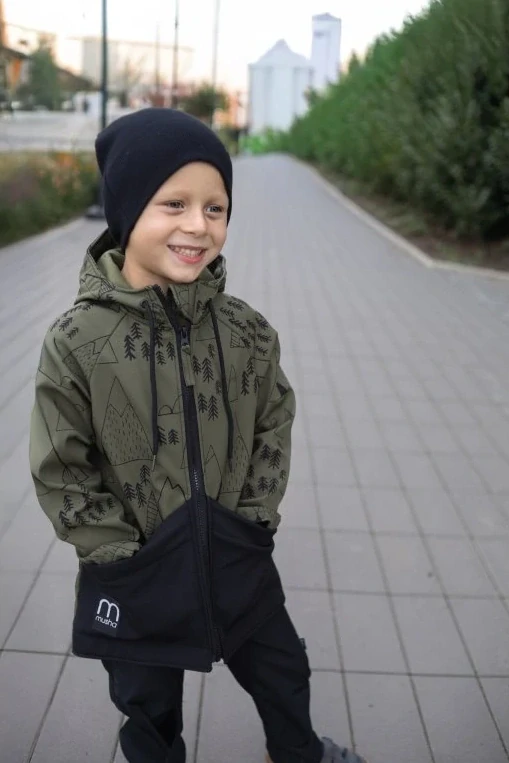 Musha - softshellová bunda khaki hory a les