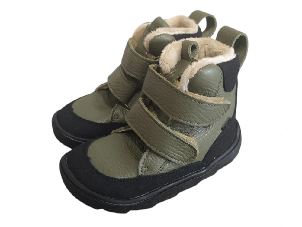 Zimní barefoot boty Pegres SBF 41 olivová