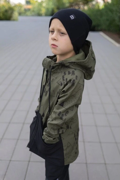 Musha - softshellová bunda khaki hory a les