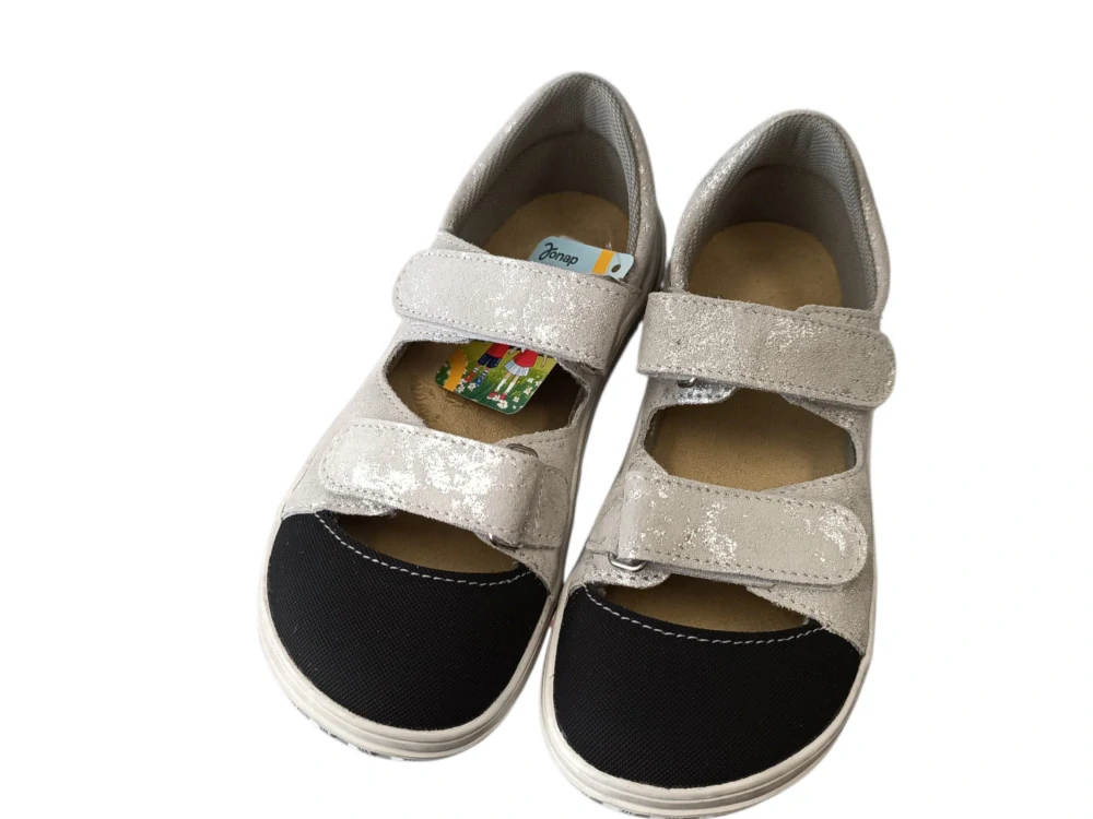 Sandály Jonap B21 barefoot - béžová tisk