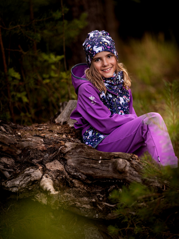 Unuo softshellové kalhoty s fleesem BASIC - ostružinová