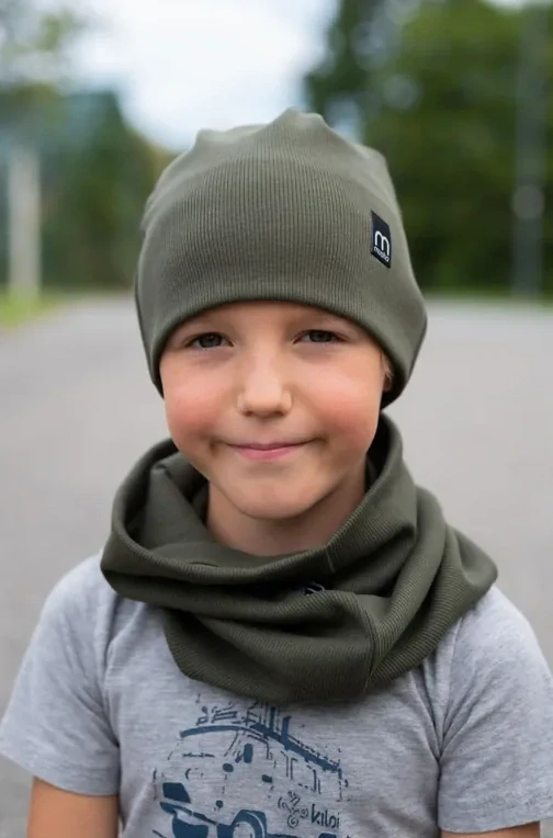 Musha - žebrovaný nákrčník khaki