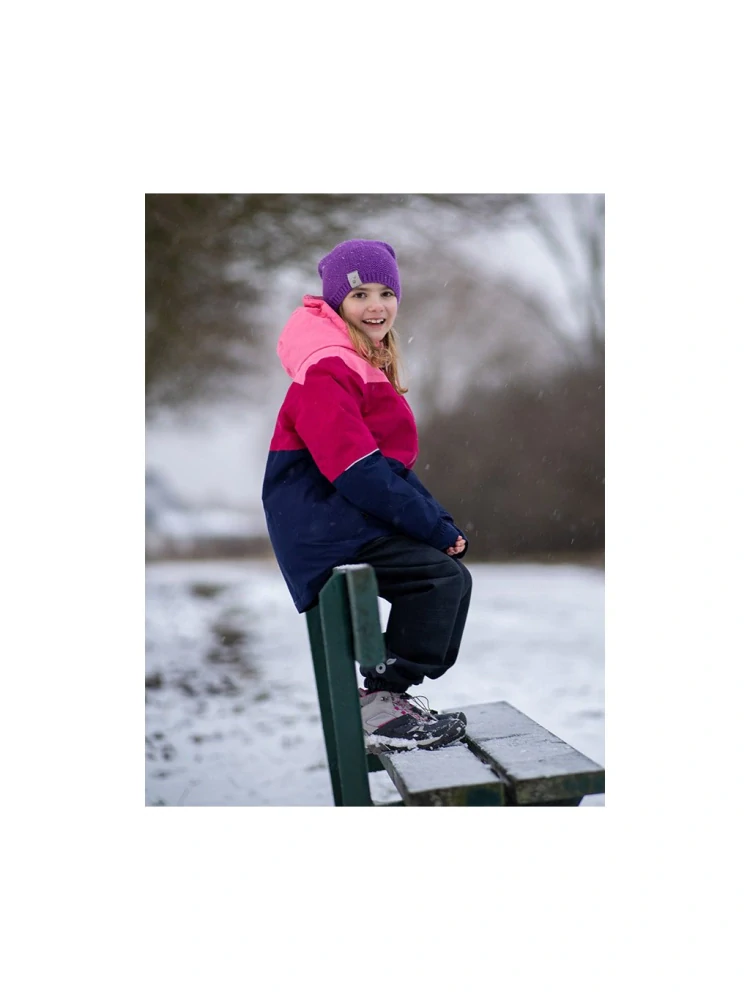 Unuo softshellové oteplovačky s beránkem Light - vínová žíhaná
